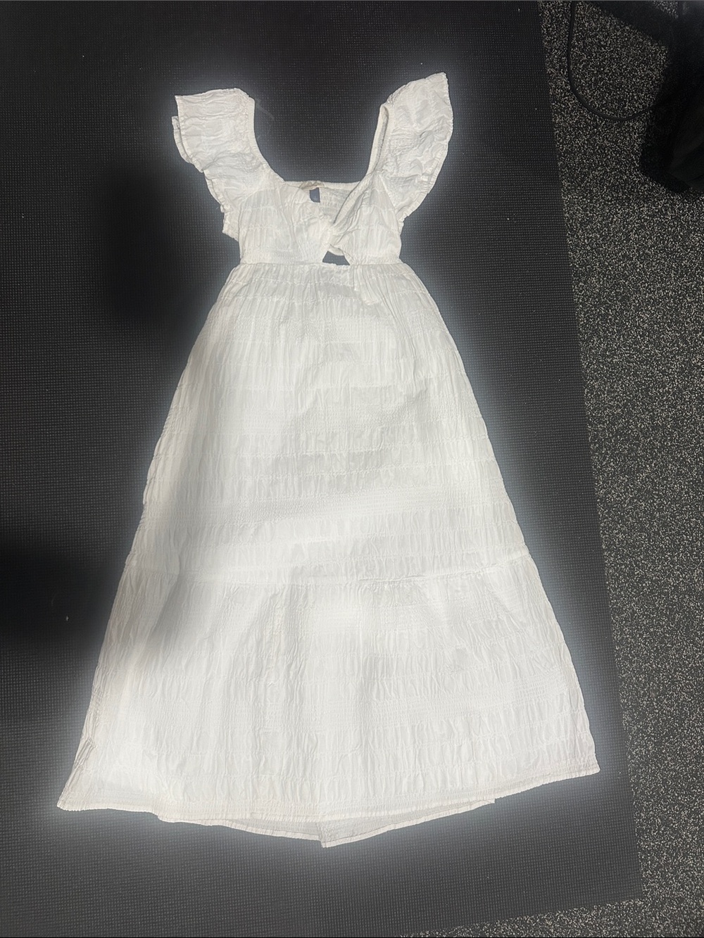 Universal Thread White Ruffle Sleeve Maxi Dress, NWT